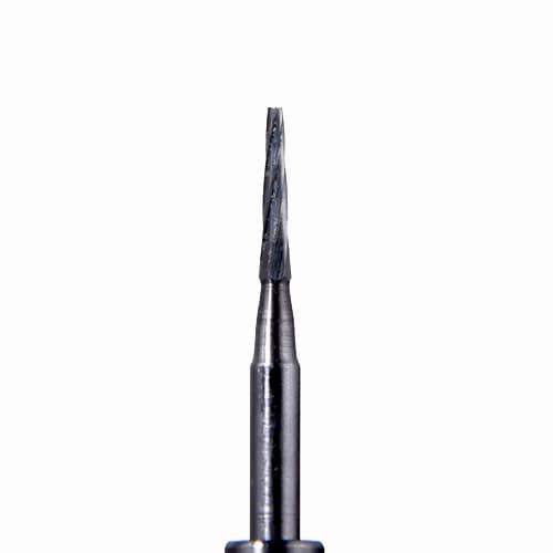 Defend FG #170L Taper Fissure Plain Cut (Long Head) carbide bur, 10 pack