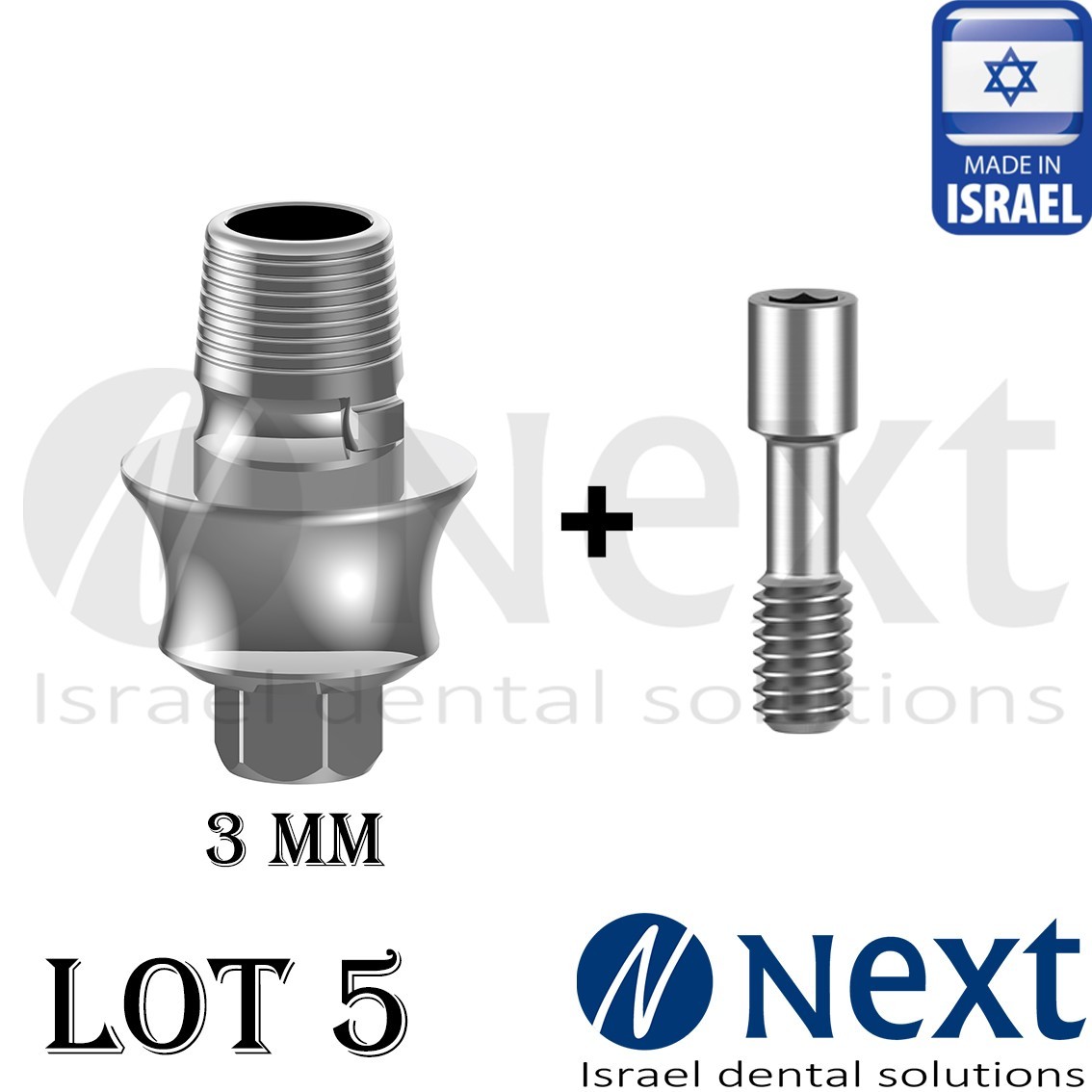 Lotx5 Internal hex T-Base CAD CAM Mis WP Sirona Wide fit concave 3 mm
