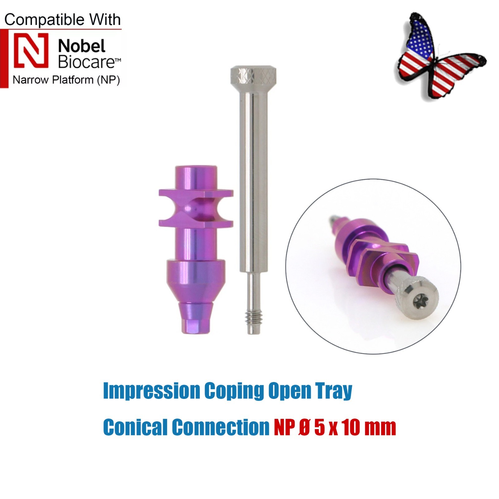 US For NobelActive Replace Internal Conical Open Tray Pick-Up Impression Coping