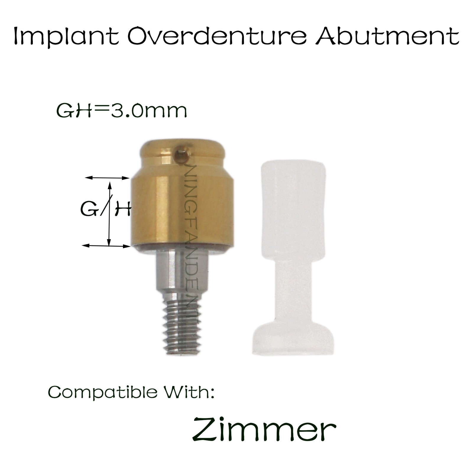 Locator Abutment Zimmer Screw-Vent 4.5mm Dia 1-5mm GH Male Caps Implant Screws