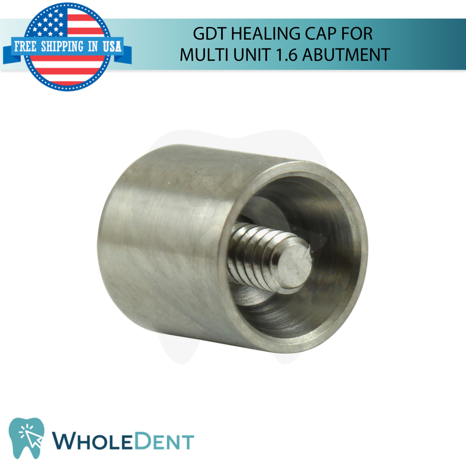 1x Dental Titanium Healing Cap Ø5.0mm Multi Unit 1.6mm Prosthetic System