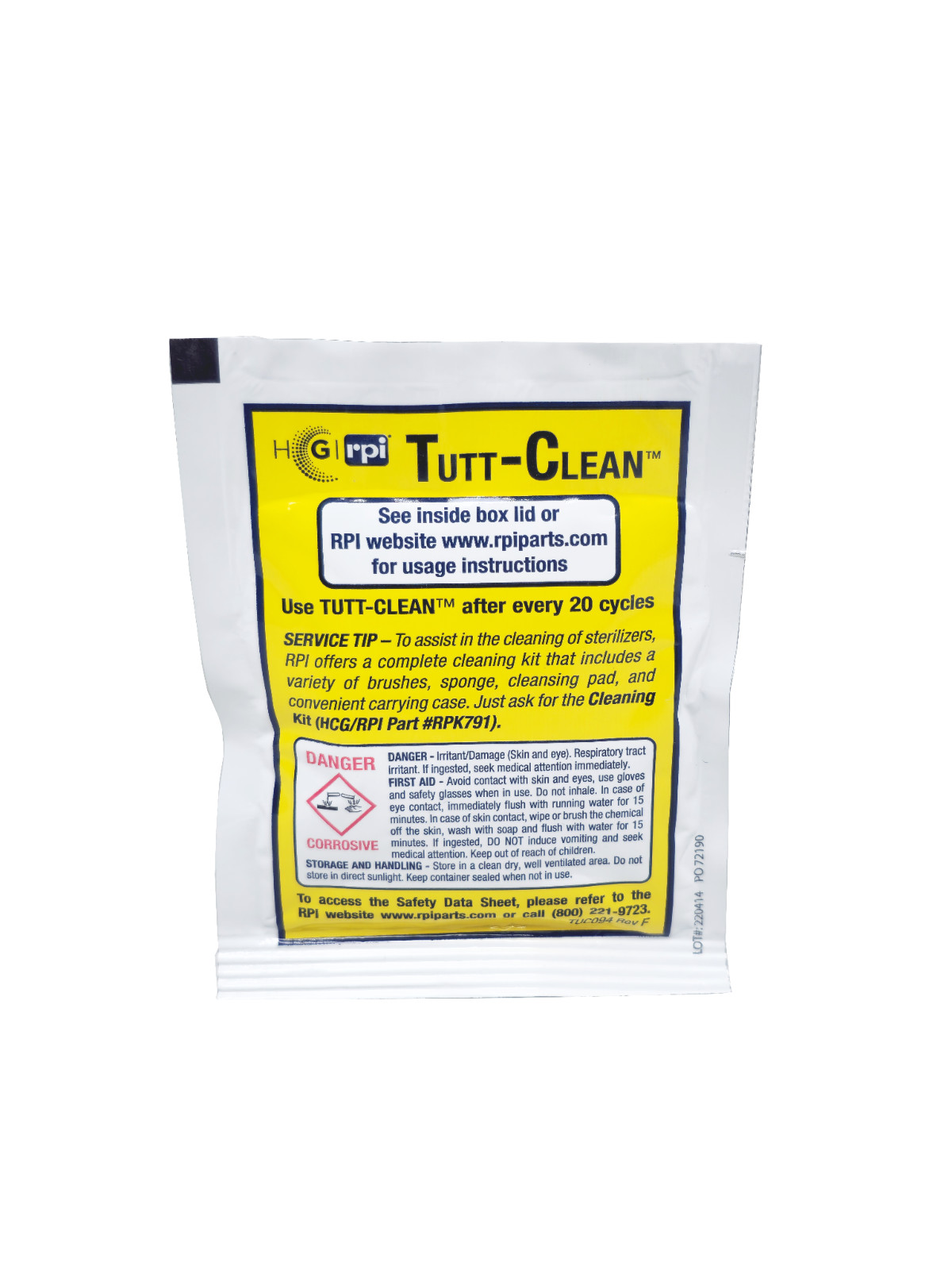 RPI Tutt-Clean All Sterilizers Autoclave Dental/Medica Disinfectant / Cleaner