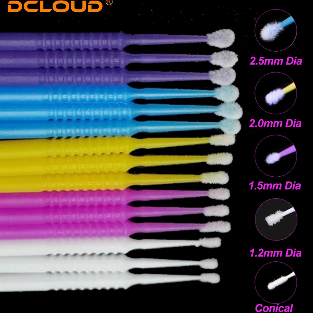 PIORPOY 100Pcs Dental Micro Brush Bottle Dental Disposable Micro Brushes