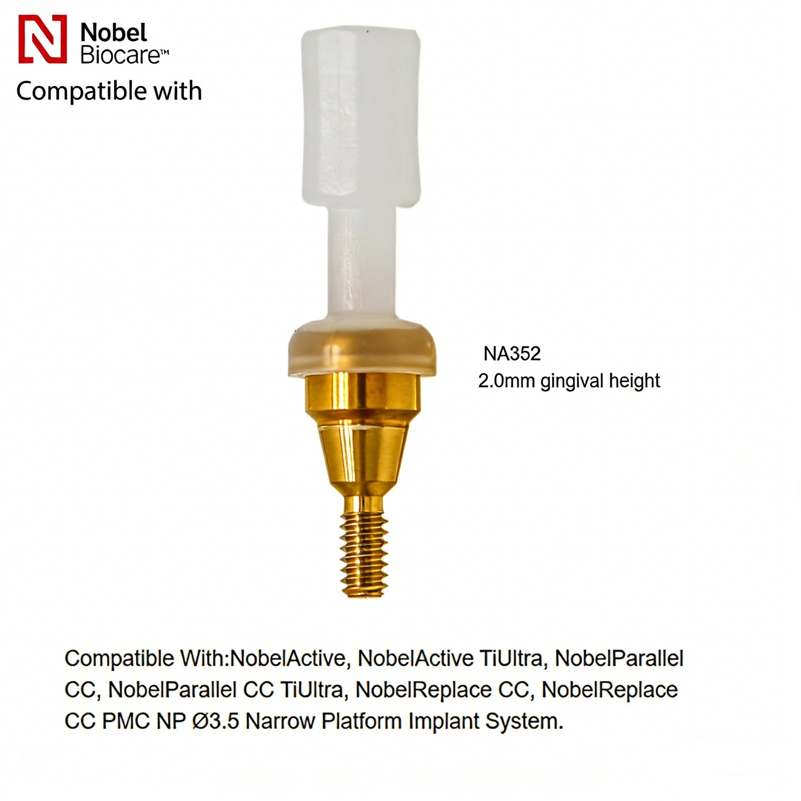 US Locator Abutments & Male Caps For Nobel Biocare Active Conical NP 3.0mm