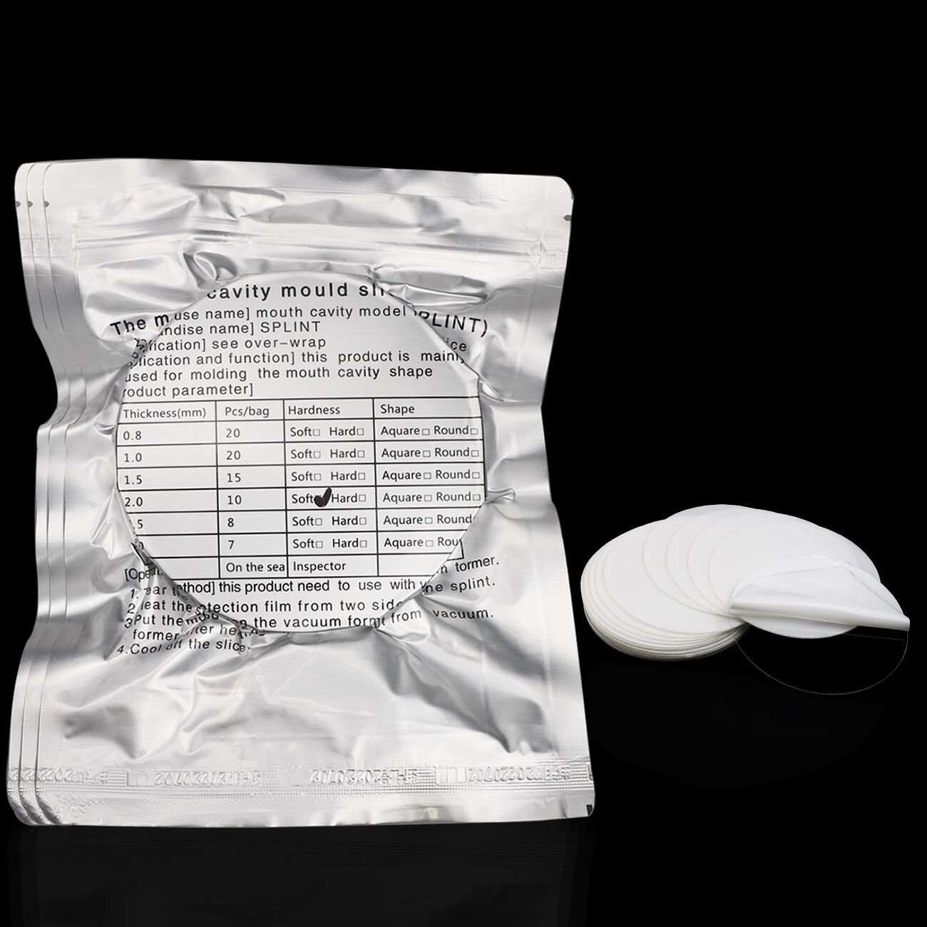 0.8mm Dental Orthodontic Splint Retainer Slice Vacuum Forming Sheet Hard Round