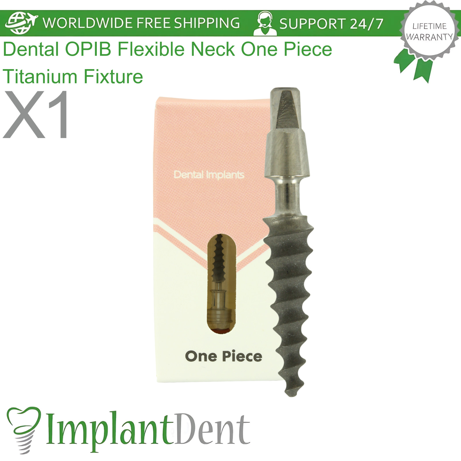 Dental OPIB Flexible Neck One Piece Fixture System RBM Immediate Loading