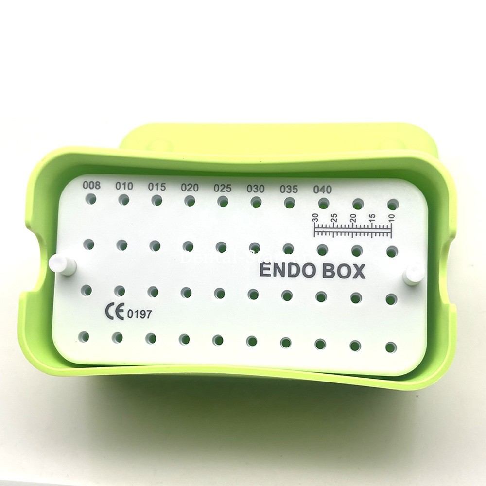 Dental Endo Box With Ruler 40 Holes Files Blocks Disinfection Stand 4 Colors USA