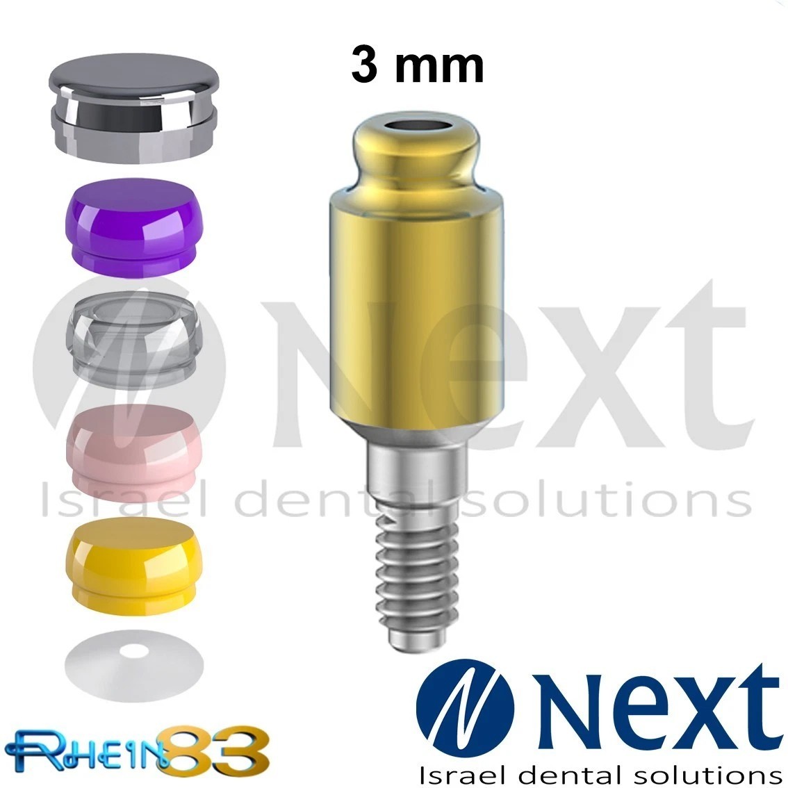 OT Equator abutment 3 mm attachment internal hex Set RHEIN83 Italy original
