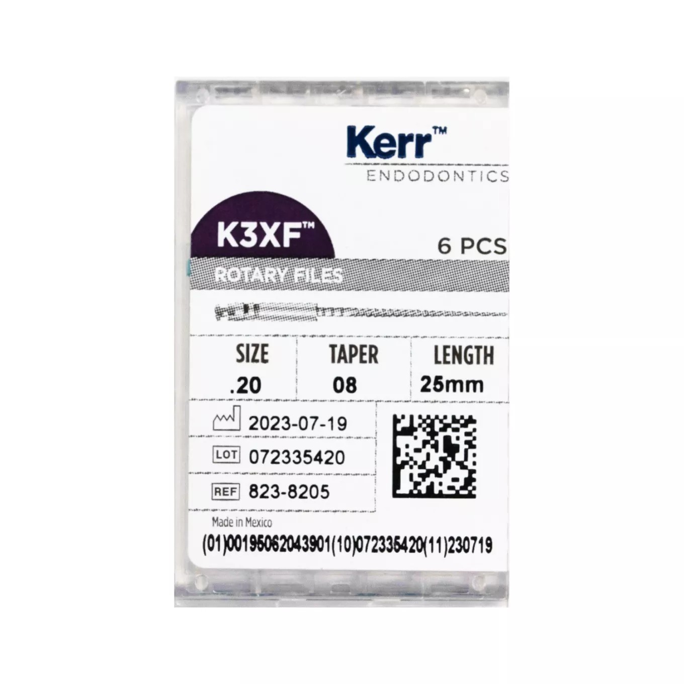 Kerr Endodontics K3XF .08 Taper NiTi Files (6 PER Pack)