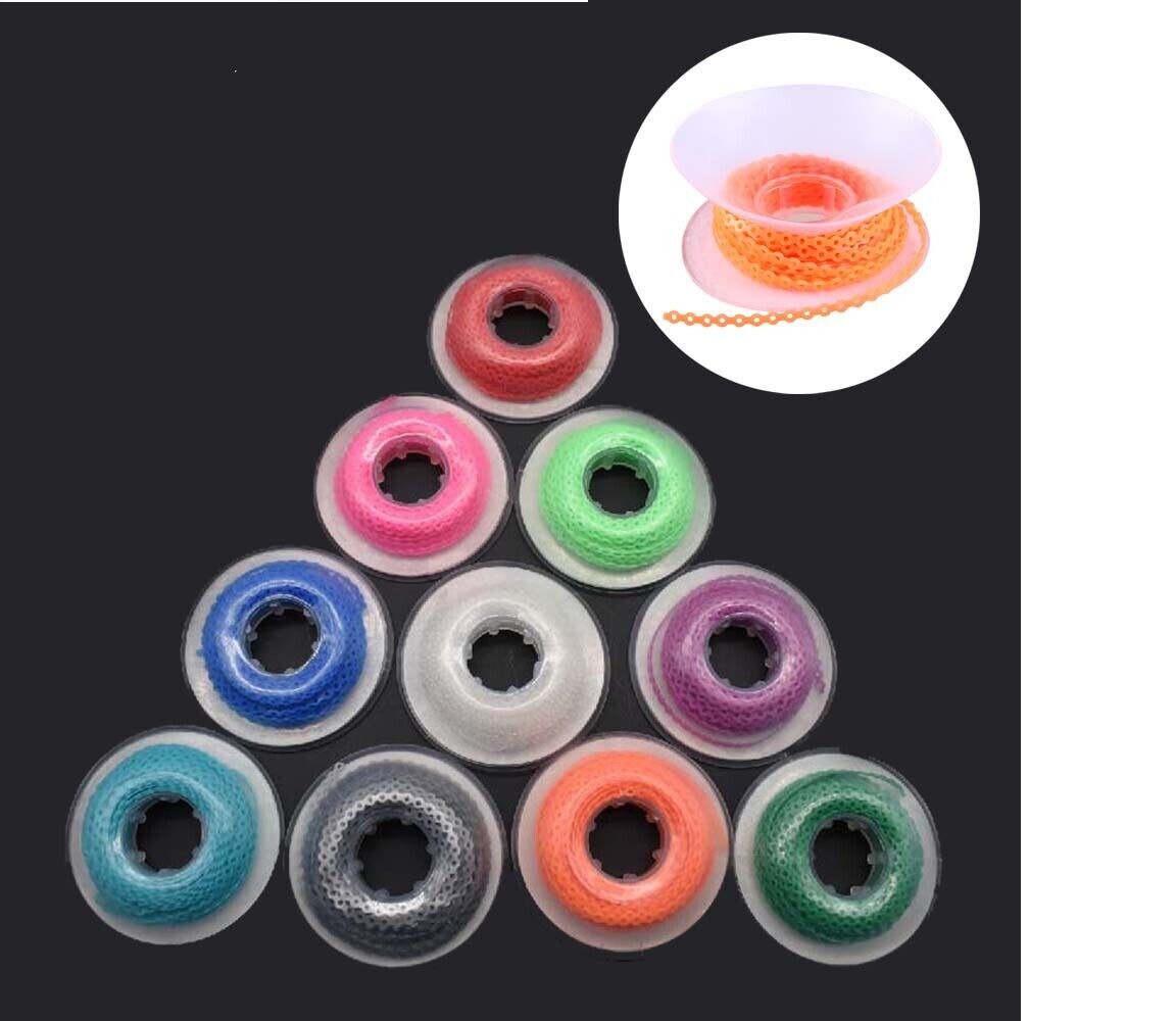 O&S Dental TopChain Latex Free Elastic Chain 15′ per Spool All Colors & Size-USA