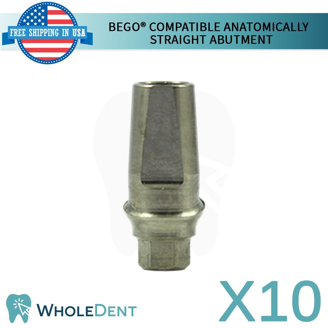 10x BEGO® Compatible Anatomic Shaped Straight Prosthetic Dental
