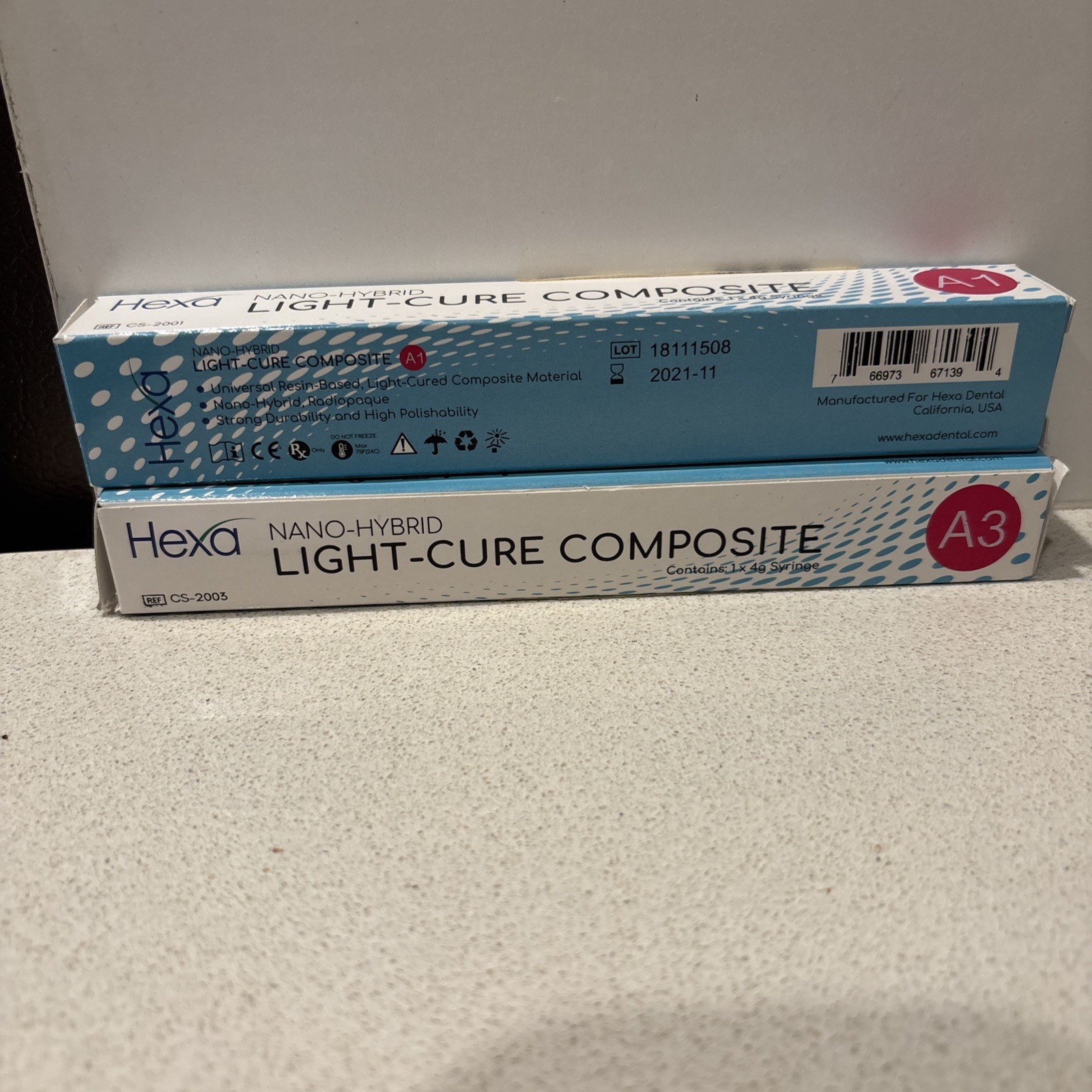 Hexa Nano-Hybrid Light-Cure Composite – A1&A3 4g syringe