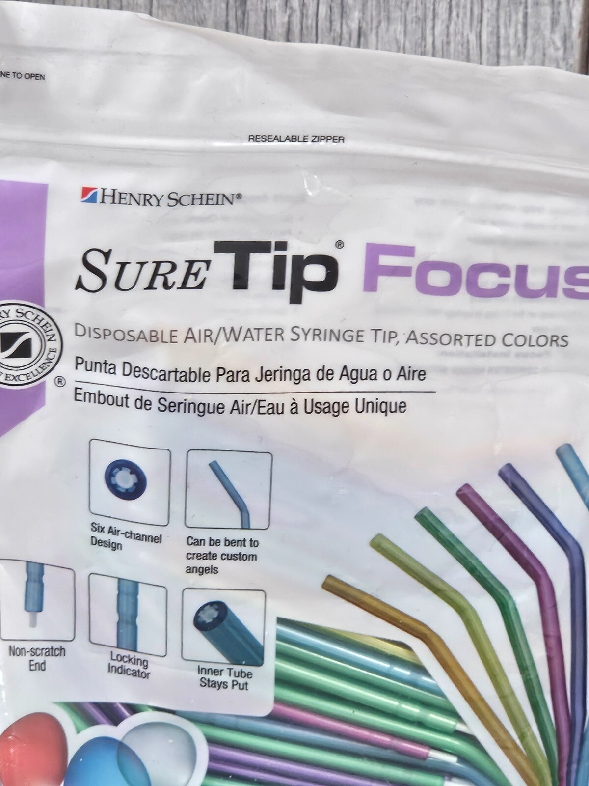 Henry Schein Sure Tip Focus 150 – syringe tip assorted colors