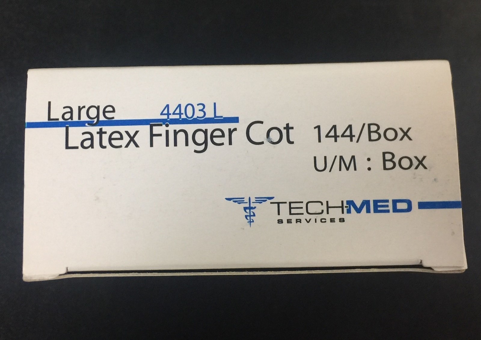 2x TECH-MED SERVICES LATEX FINGER COTS – LARGE 144/BX