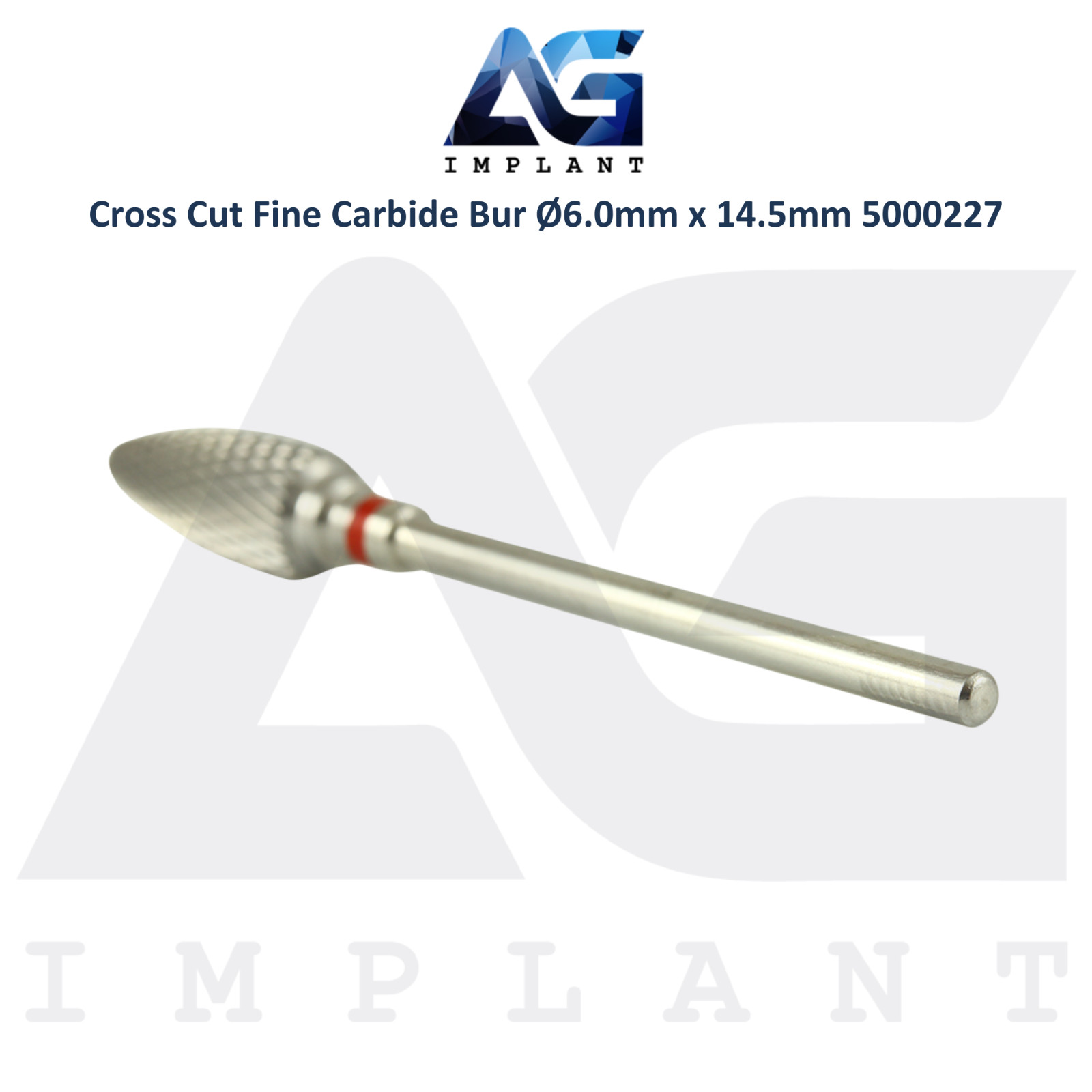 Dental Cross Cut 5000227 Fine Carbide Bur Ø6.0mm x 14.5mm Lab Supplies