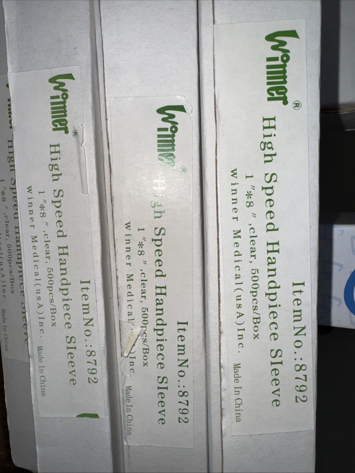 LOT OF 10 NEW Winner Dental Disposable High Speed Handpiece Sleeves 500/Box