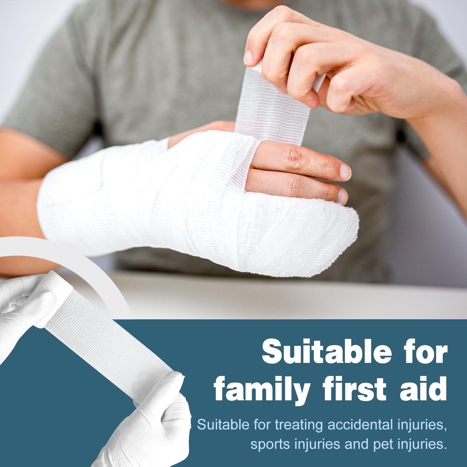 AZEN 20 Pack Gauze Rolls Bandages, 2 in x 4.1 Yards, Premium 2IN, A-20p
