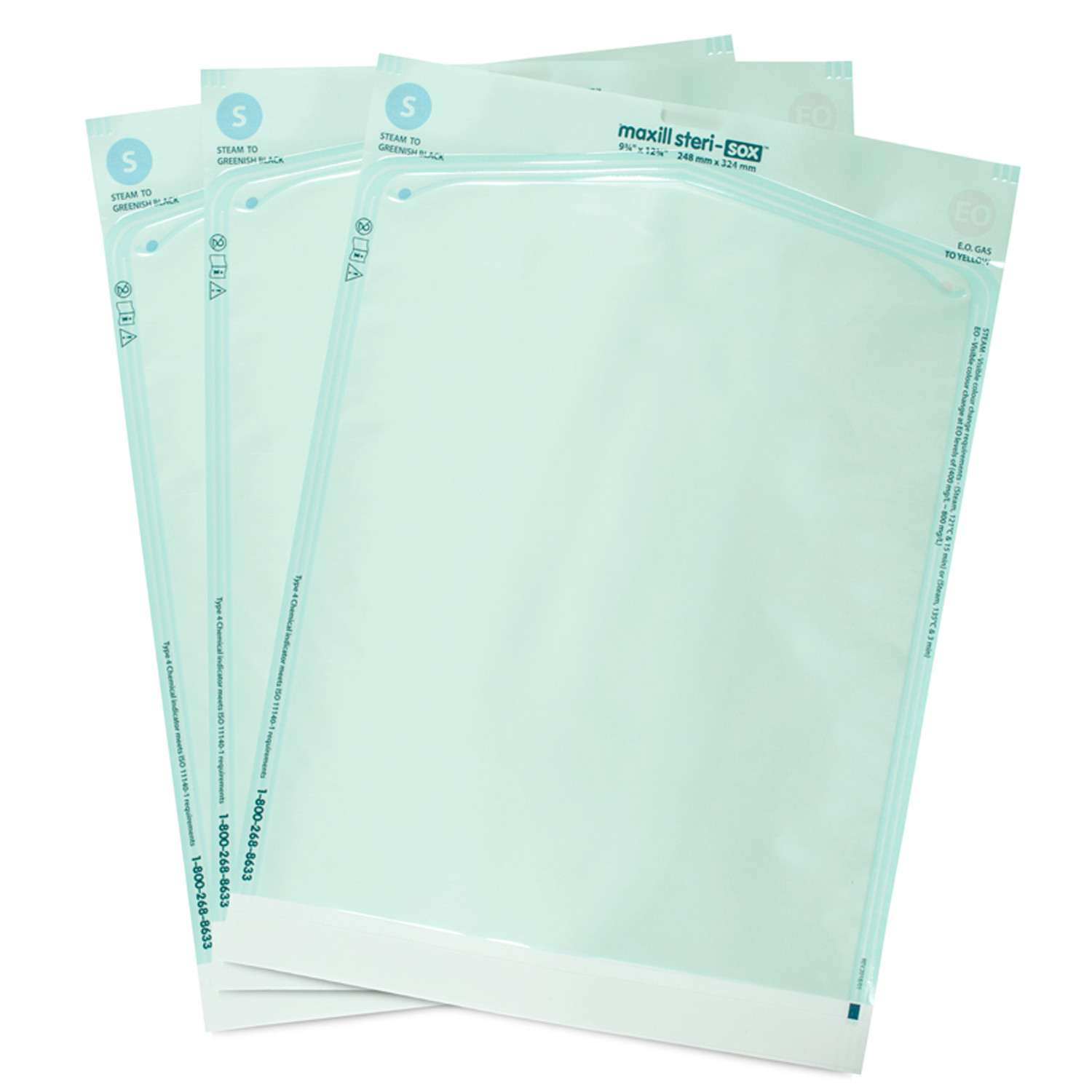 maxill steri-sox Self Sealing Sterilization Pouches, 9.75″ x 12.75″, 200/Box