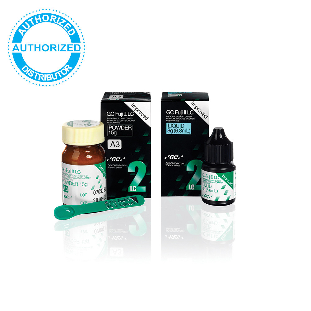 GC Fuji II LC Resin-Reinforced Glass Ionomer Restorative Powder 15g & Liquid 8g
