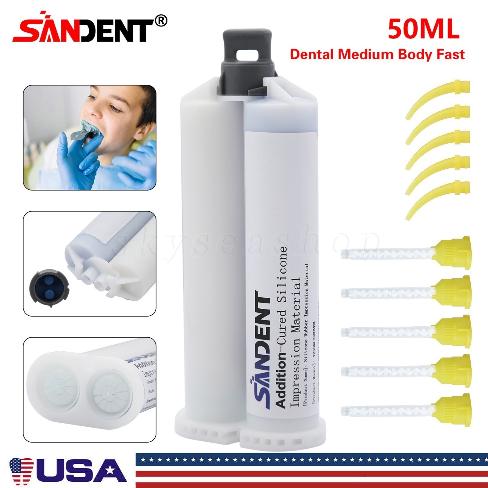 Medium Body Fast Set, Dental Impression Material 50mL Cartridge 1-10X