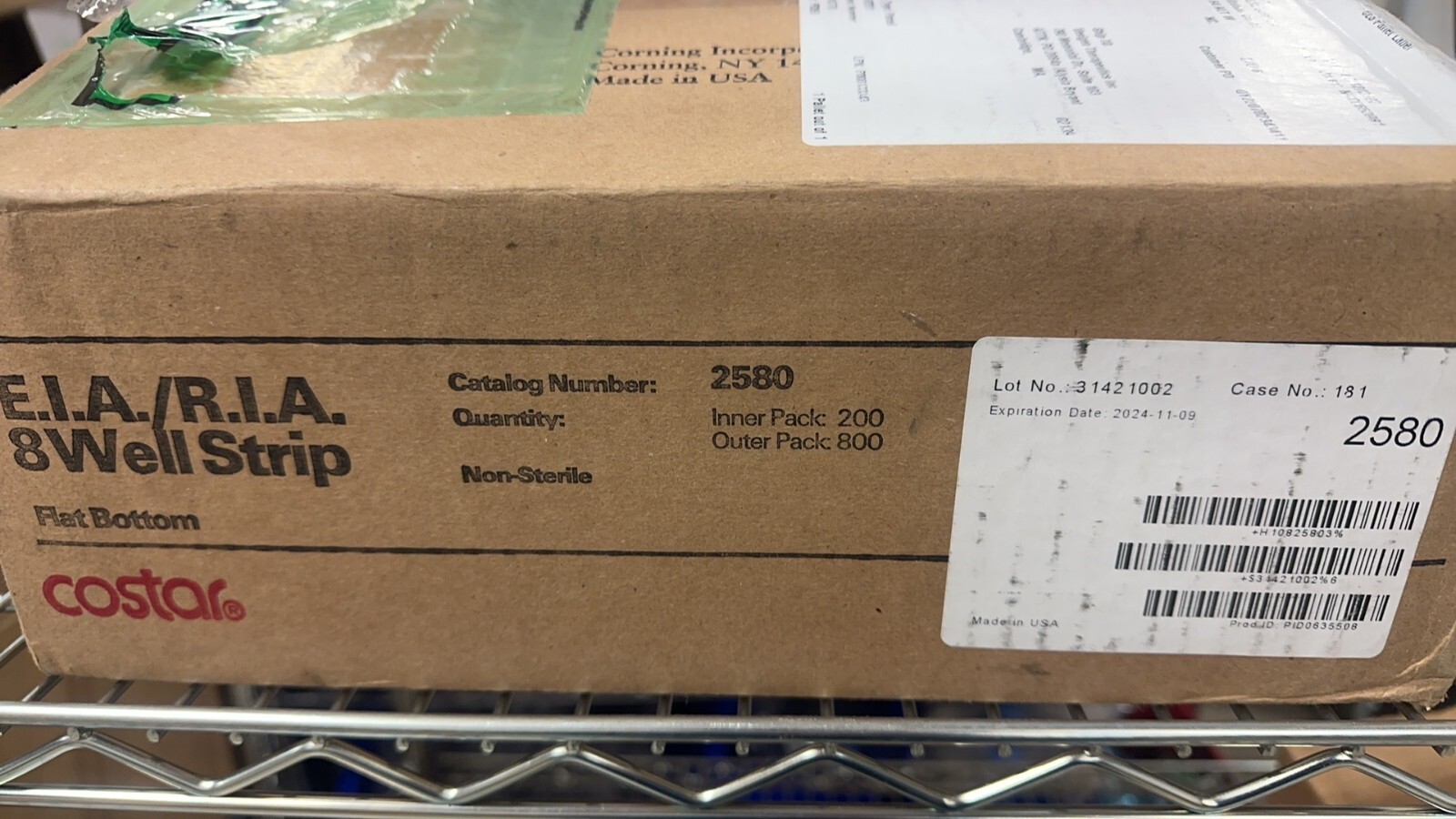 Costar 2580 Stripwell Plates, 1 x 8 strips, 600/CS