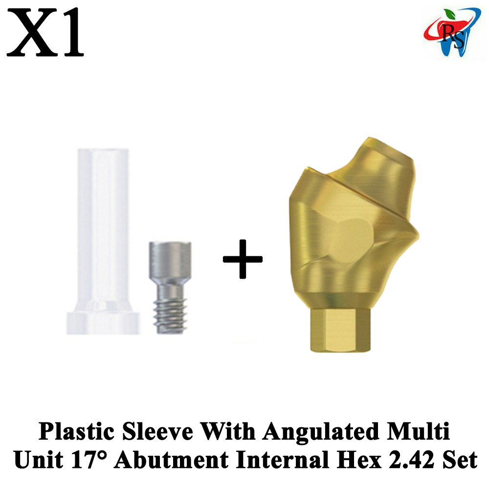 1x Set Plastic Sleeve + Angulated 17° Multi-Unit 1.6 Int Hex 2.42mm Connection