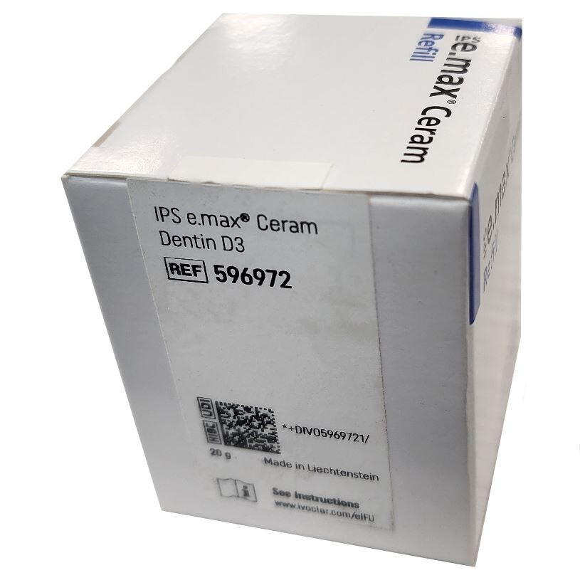 *1-Piece* Ivoclar Vivadent IPS e.max Ceram D3/TI 1 Dentin 20g Refill 596972