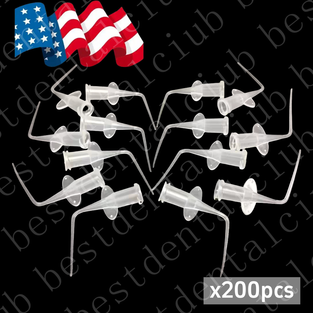 200Pcs Dental Aspirator Root Canal Tip Irrigator Irrigation White Tips Flushing
