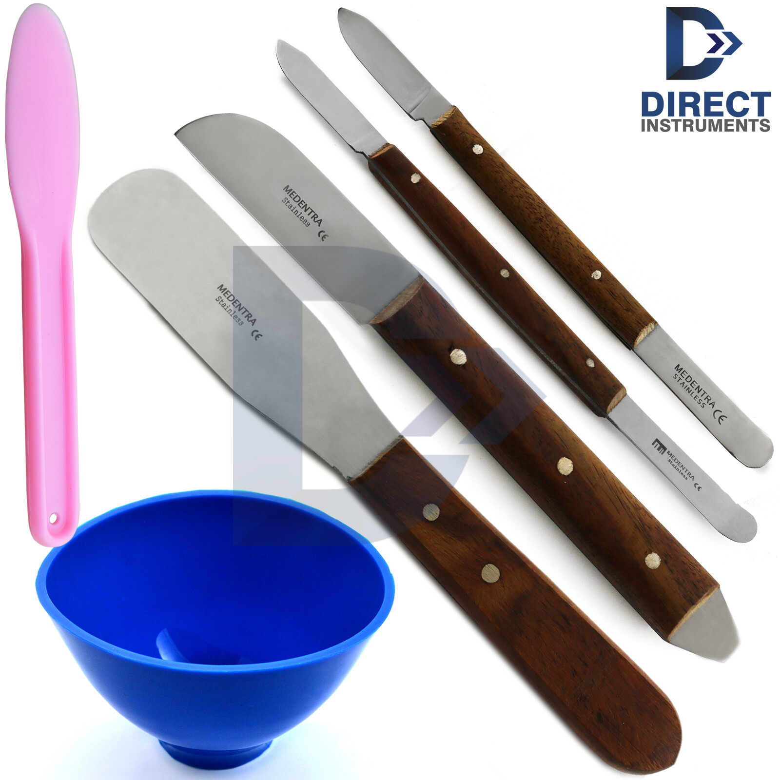 6 Pieces Dental Waxing Knife Plaster Spatula Plastic Mixing Bowl Modelling Tools