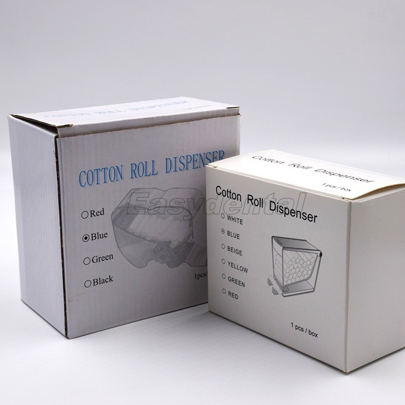 2Type Cotton Roll Dispenser Dental Cotton Roll Holder Press Type Push Style Blue