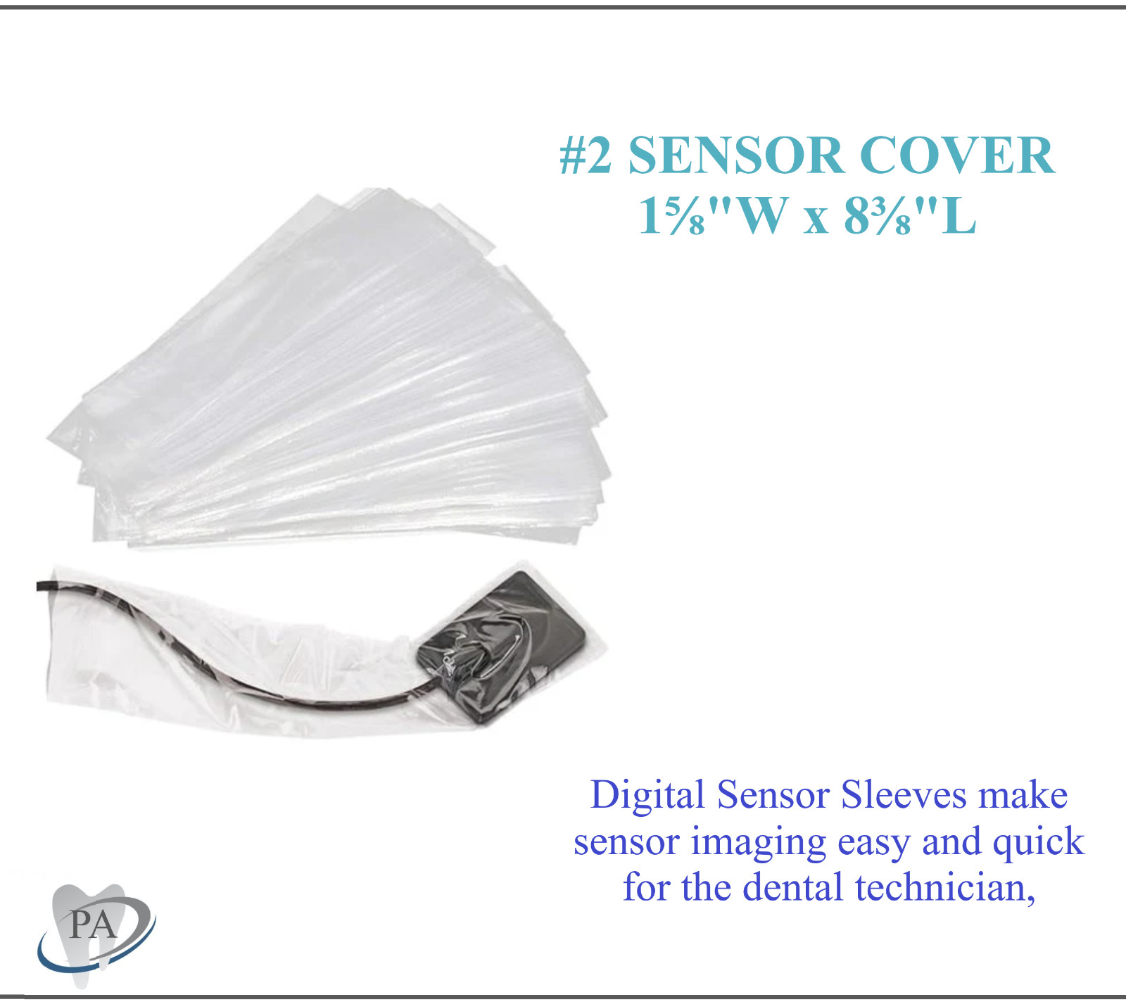 500 Dental Digital X-Ray Sensor Cover #2 or #0 Sleeves, 500/Bx, Sensor Sleeve