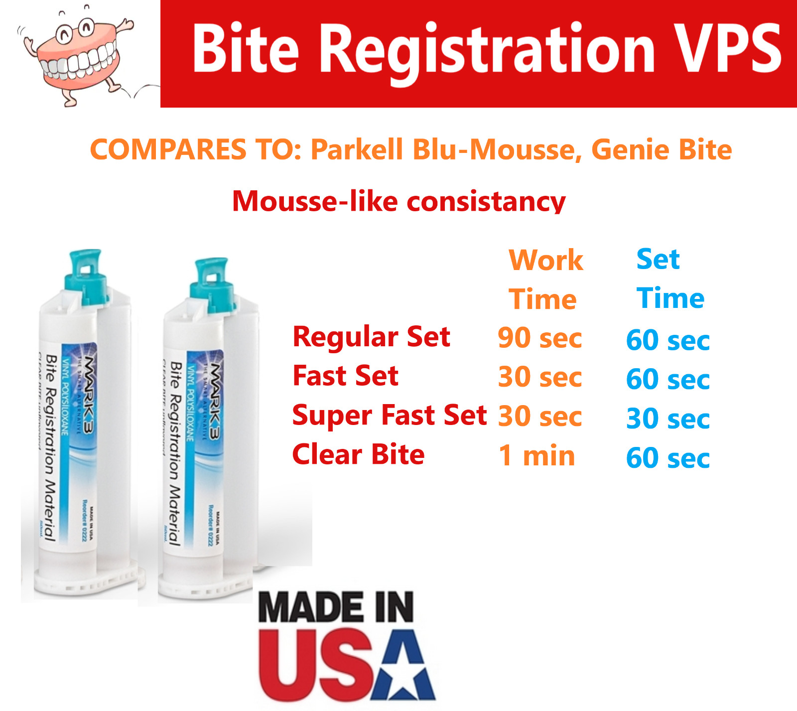 Dental Bite Registration Impression Material (Fast & Super Fast) Bites Material