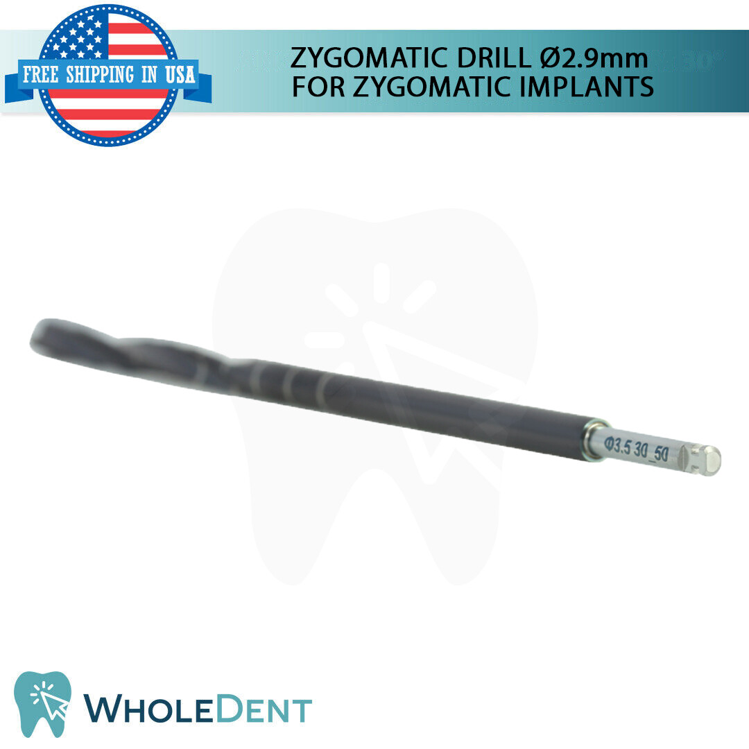 1x Zygomatic Drill Ø2.9mm 54.0mm/81.0 L (Diamond-Like Carbon) coating