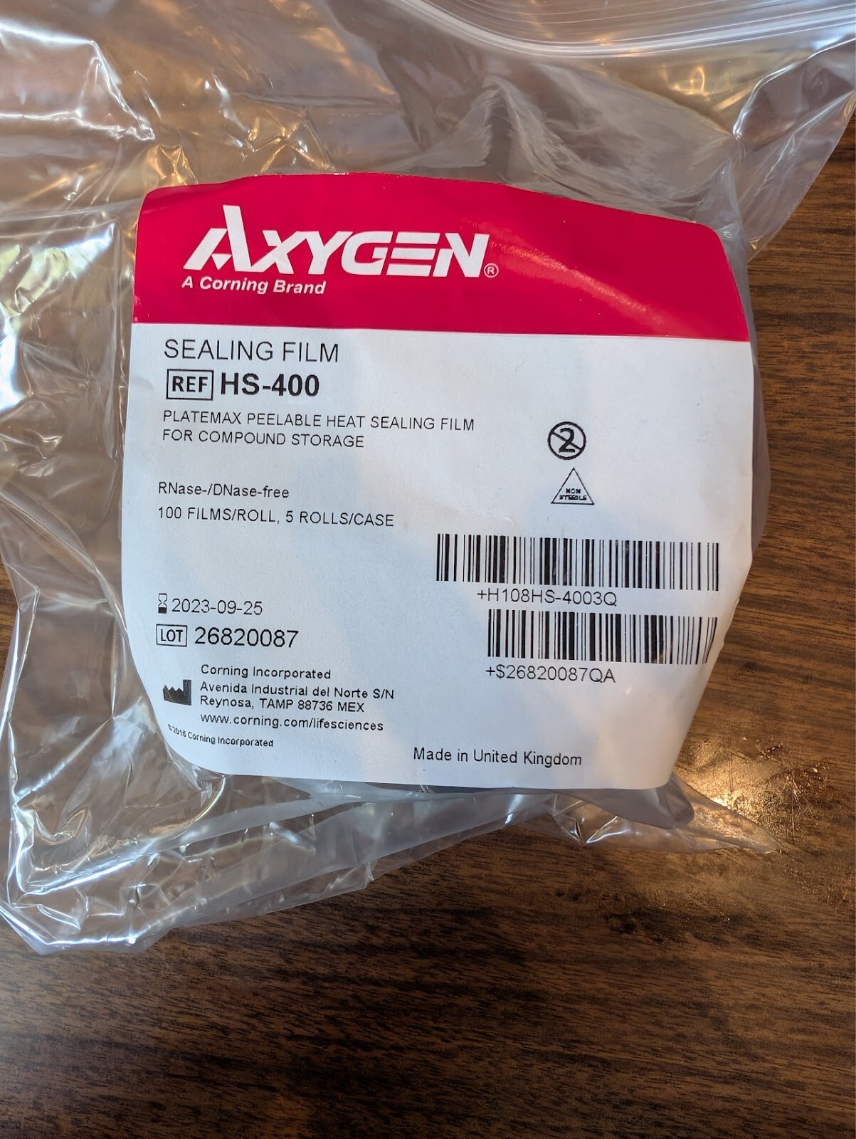Axygen HS-400 Platemax Sealing Film 100 Sheets