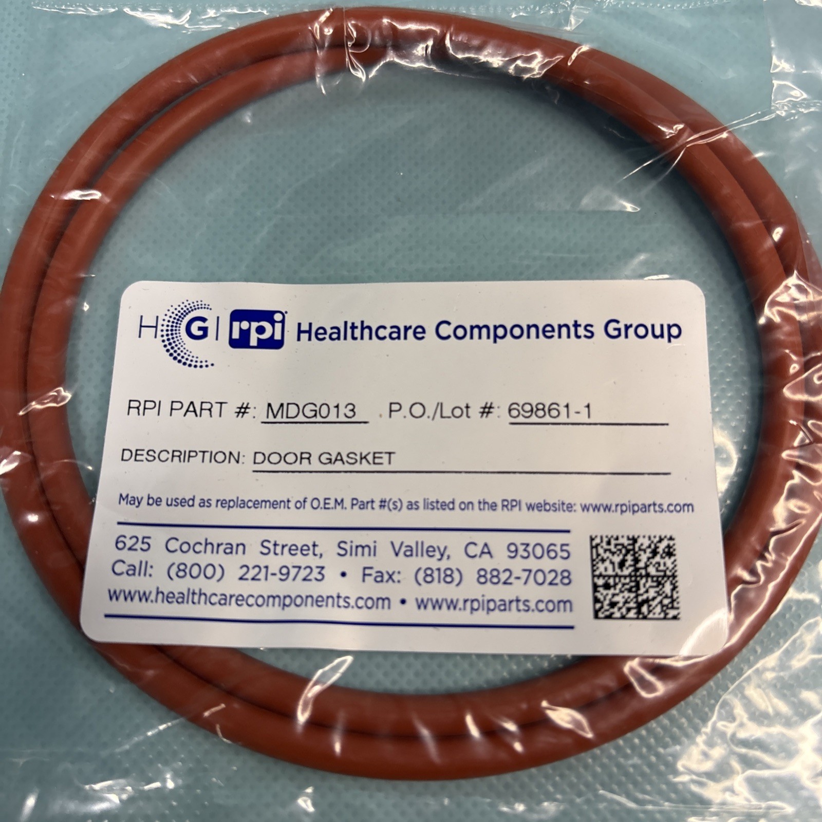 RPI Part #MDG013 DOOR GASKET – NEW