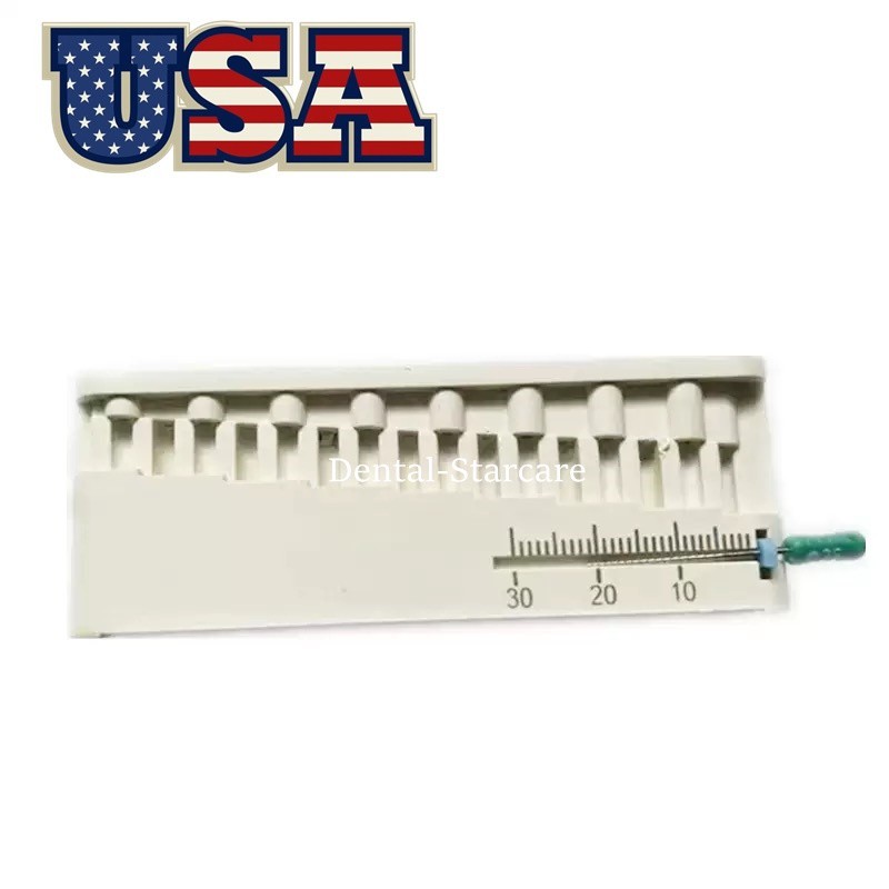 Dental Endo Block File & Bur Holder with Measuring Ruler White Autoclavable USA