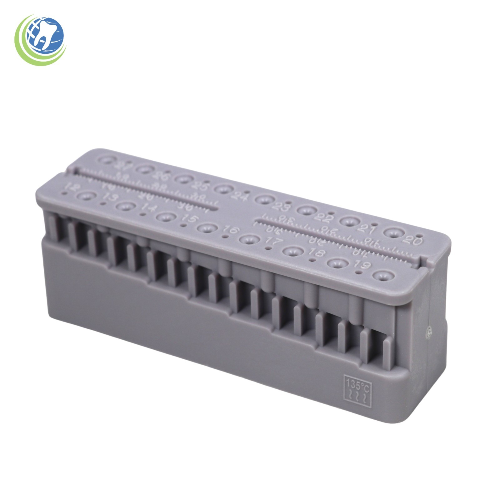 2 X Endo Measuring File Block Holder W/ Measuring Ruler Gray Autoclavable