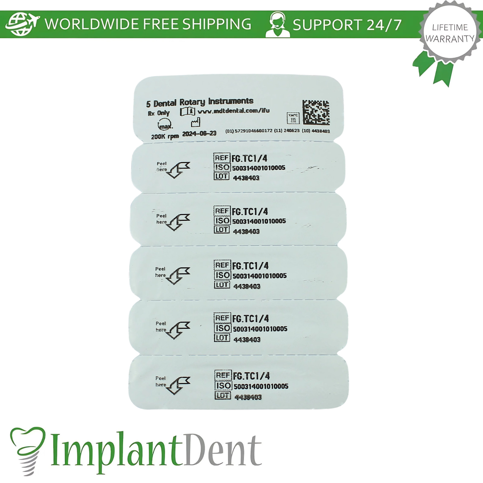 MDT Dental Round FG Carbide Burs Caries Removal Cavity Preparation Endo