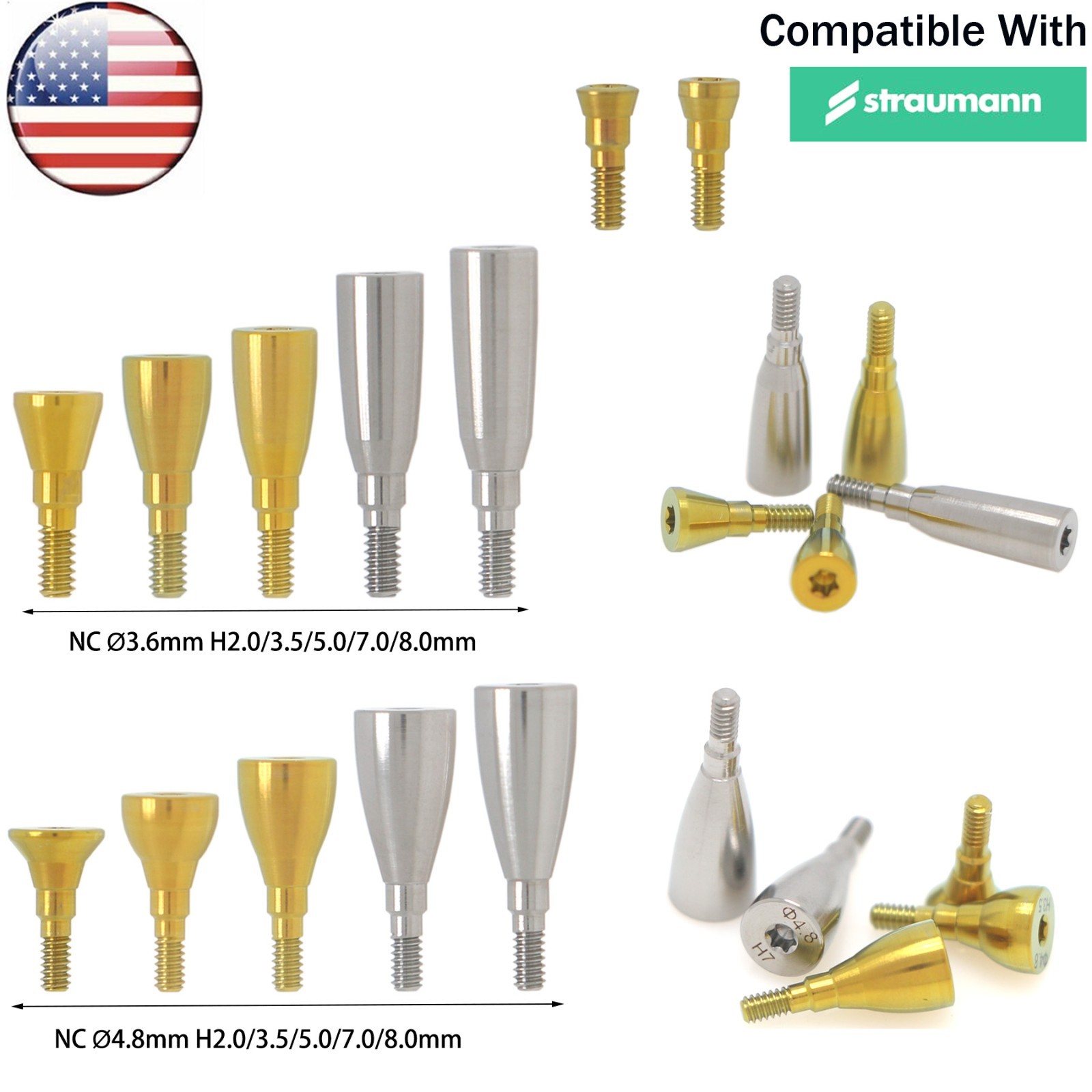 US Dental Healing Abutment NC Closure Caps Compatible with Straumann ITI BL/BLT