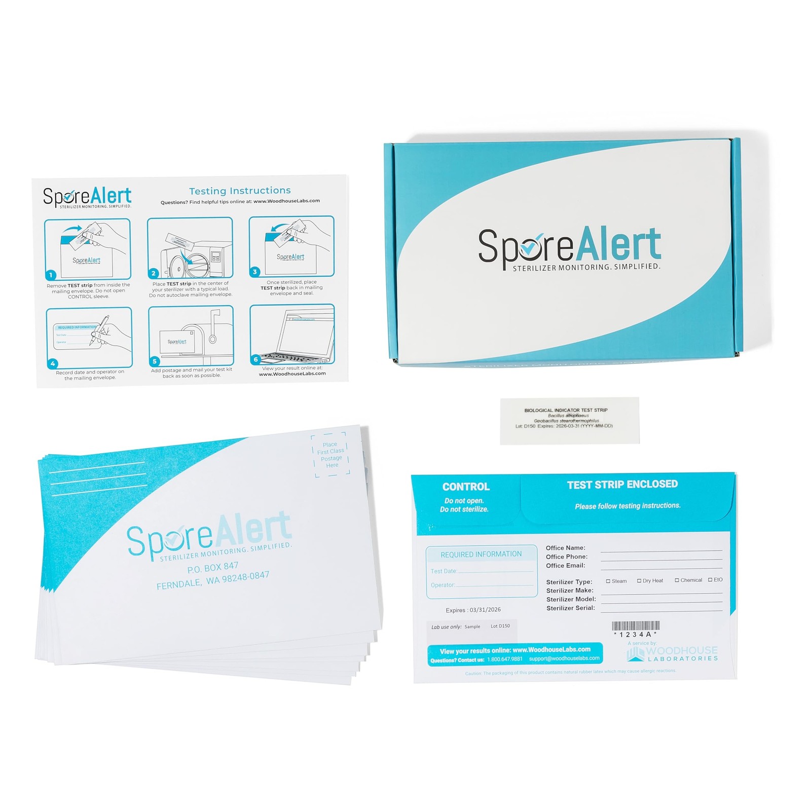 Spore Testing Service – 12 Mail in Spore Strips for Autoclave – Dental or Tat…