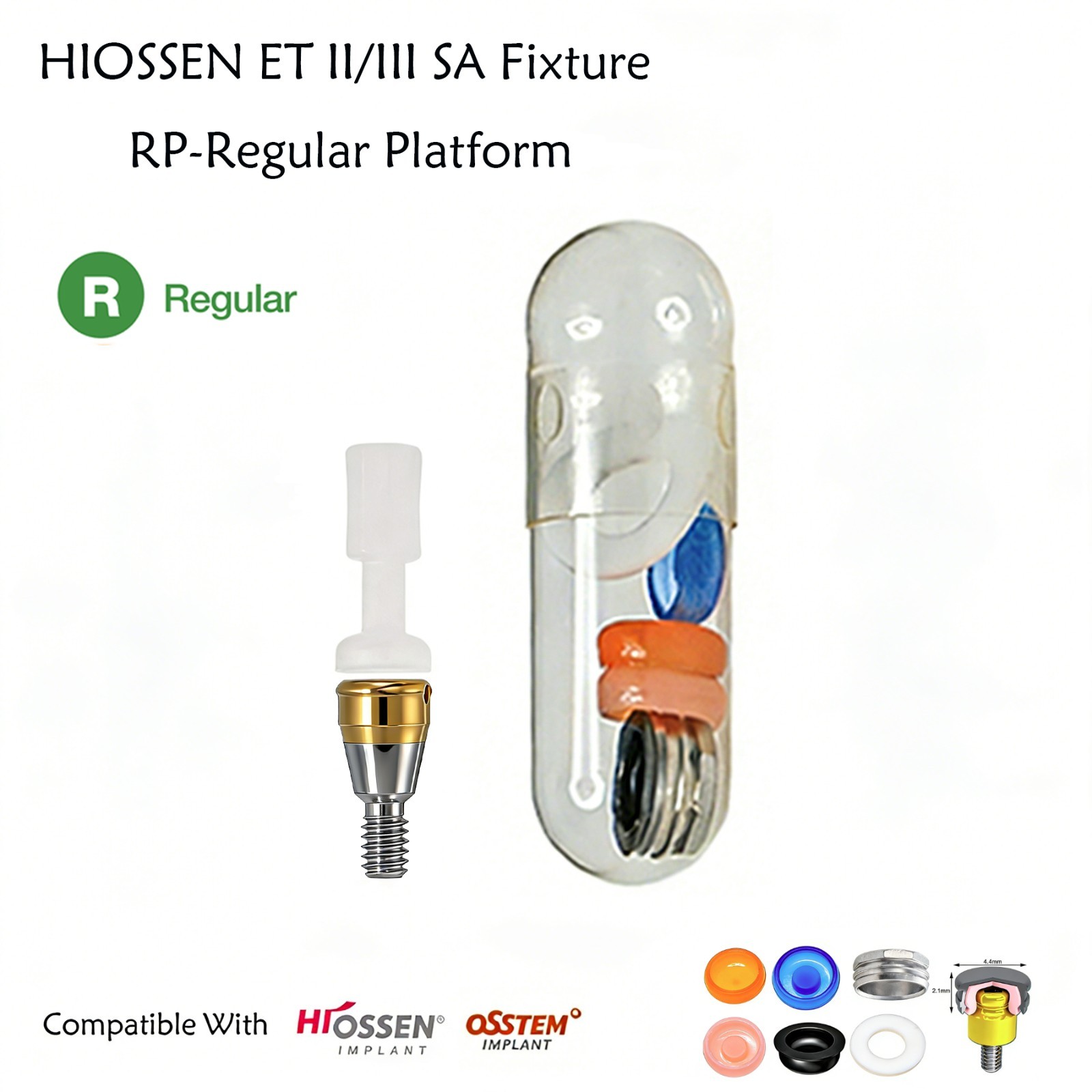 Hiossen Implant System Dental Locator Titanium Abutment Set Regular 1-7.0mm GH