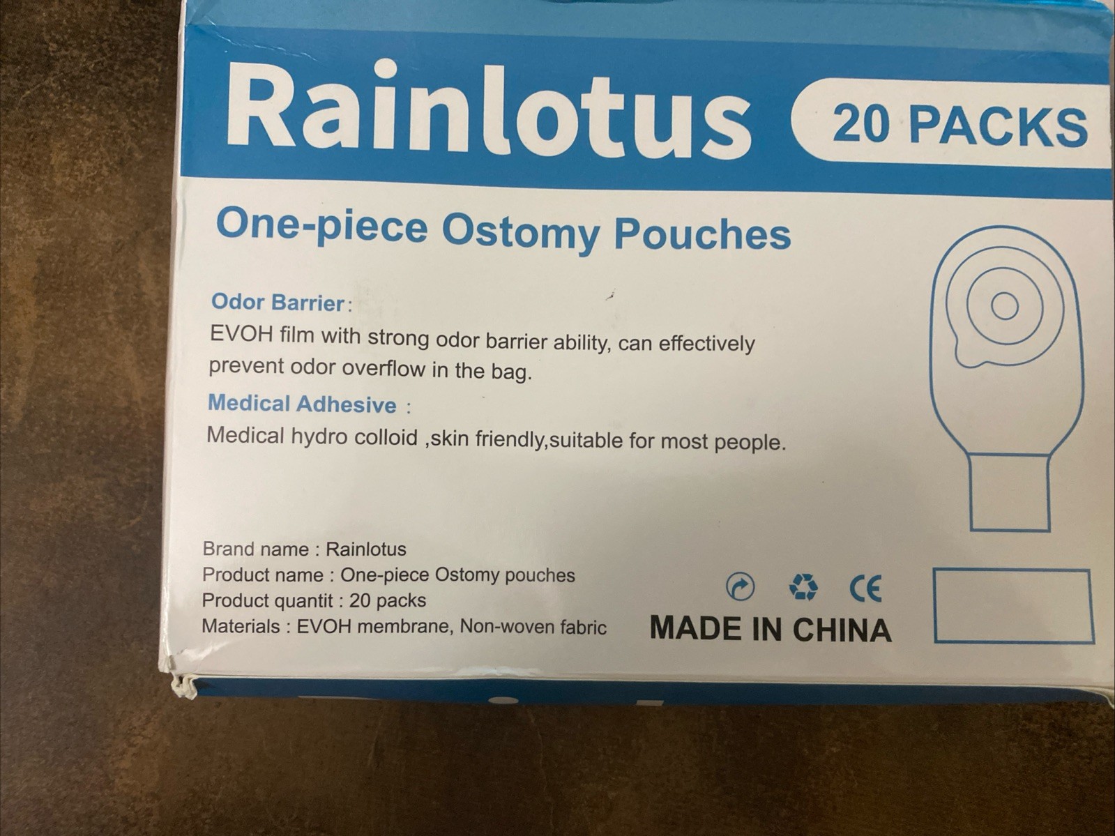 20 pcs Colostomy Bags, Rainlotus Ostomy Bag one-Piece Ostomy Supplies