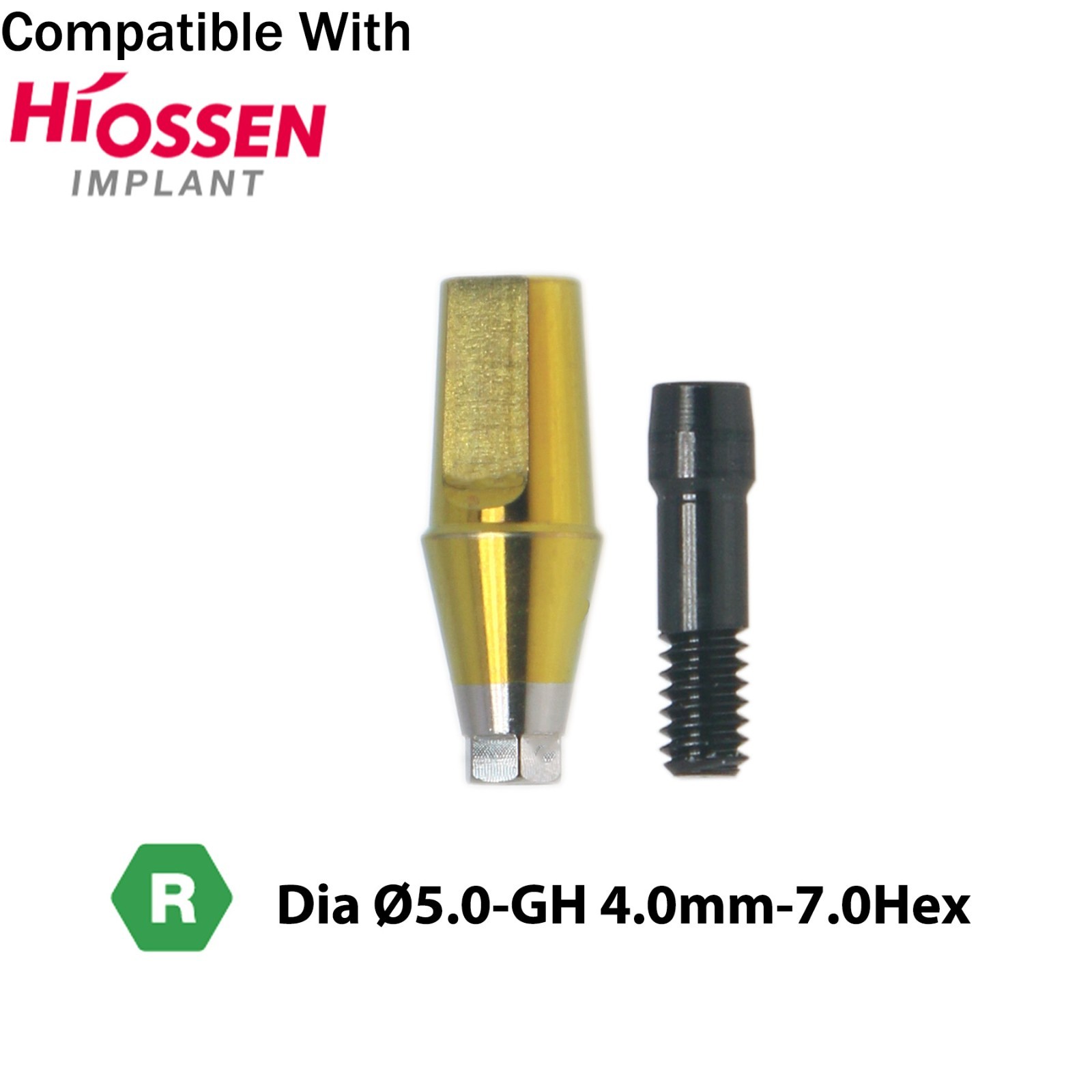 Dental Regular Straight Abutment with Screw fits Hiossen Osstem Ø4.5/5.0/6.0mm