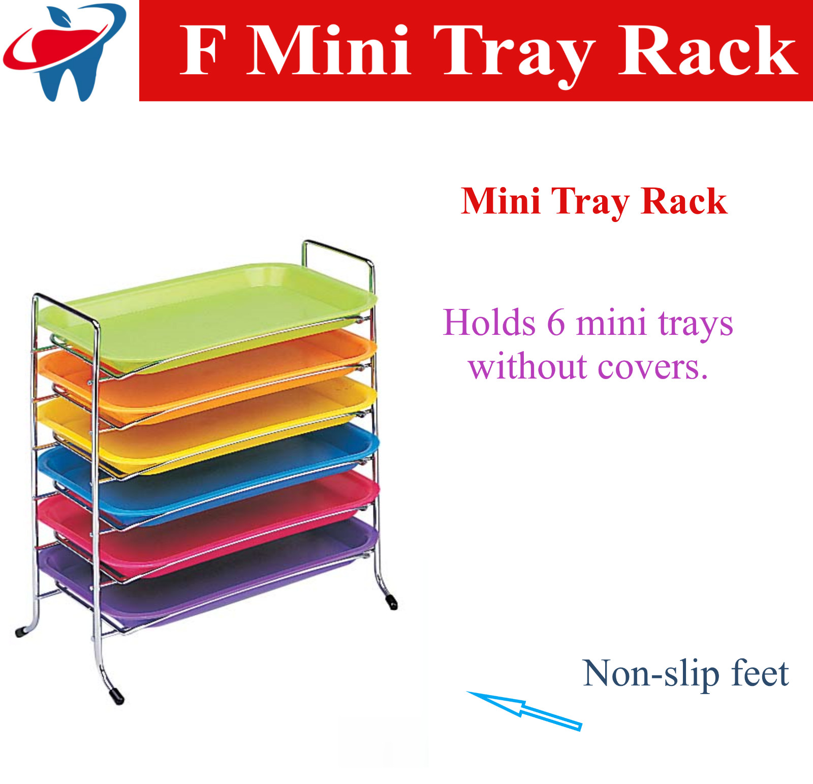 Dental Instrument Tray Rack Mini F Trays, Ritter B Tray Rack, Tub Rack, Midwest