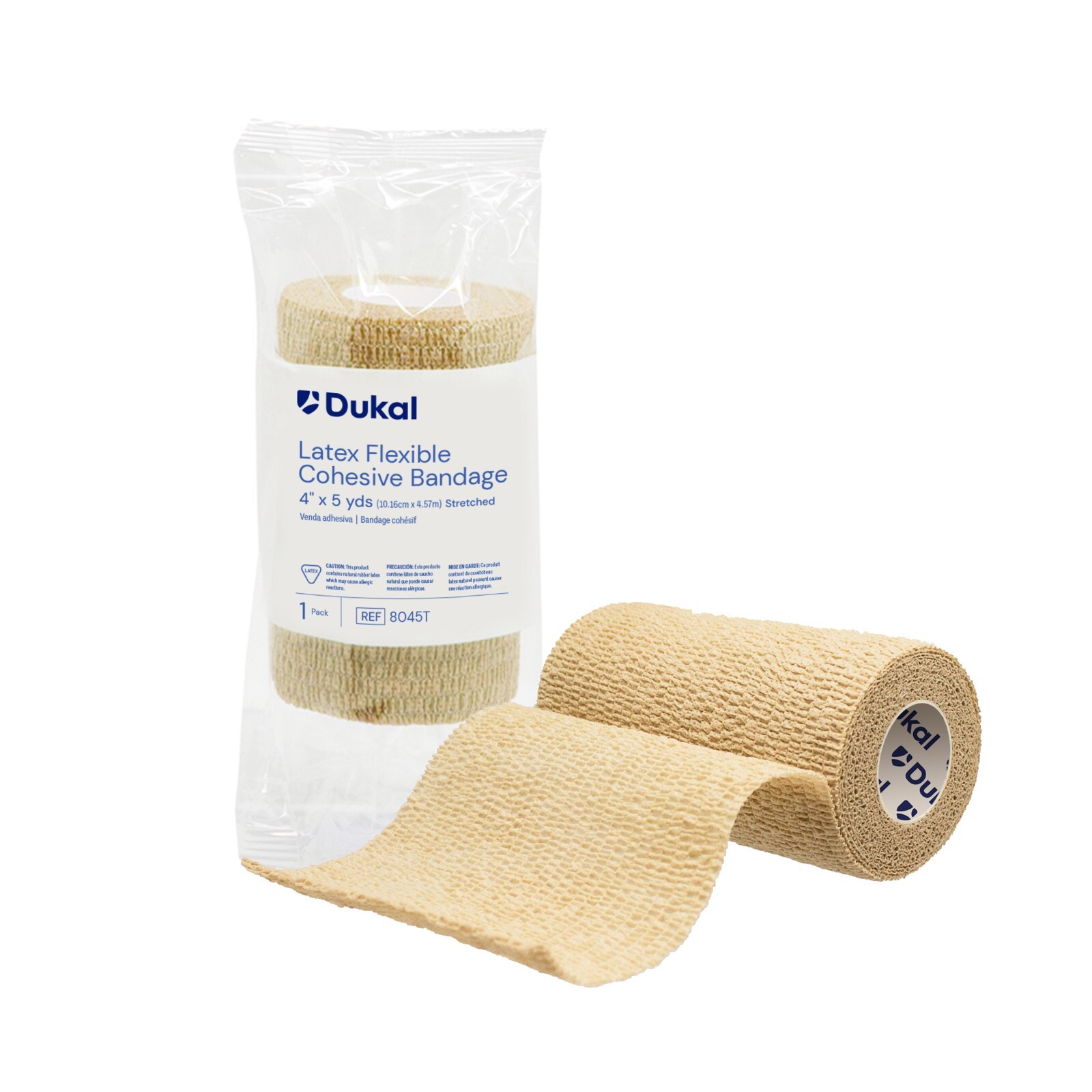 NEW! DUKAL Cohesive Bandage, Non-Sterile, Latex, 4″X5 YDS, 18/BX