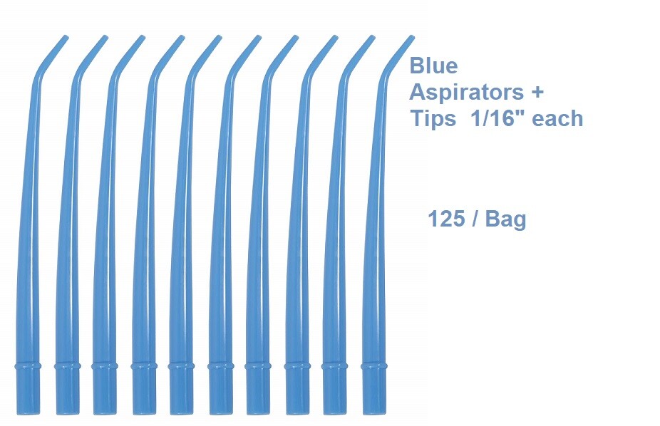 Surgical Aspirator Tips Dental Aspirating Suction Tips Blue, Green, White, 25Pk