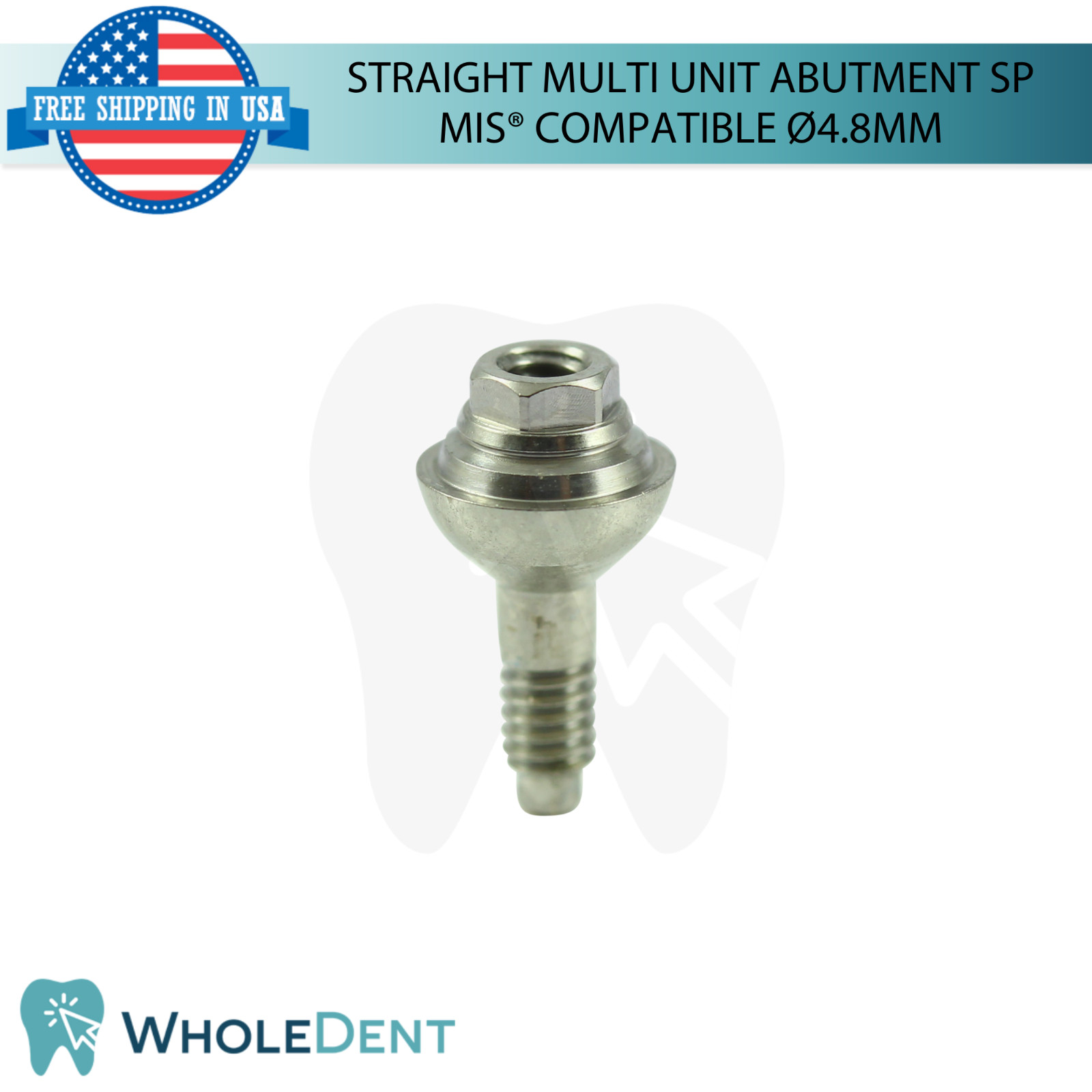 5X Straight Multi Unit Prosthetic SP Ø4.8mm Compatible with MIS® Seven Int Hex