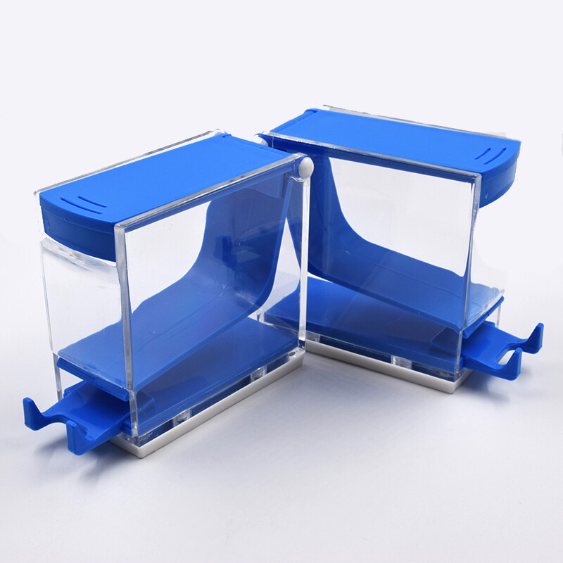 Dental Plastic Blue High Quality Cotton Roll Press Type Dispenser Equipment Case