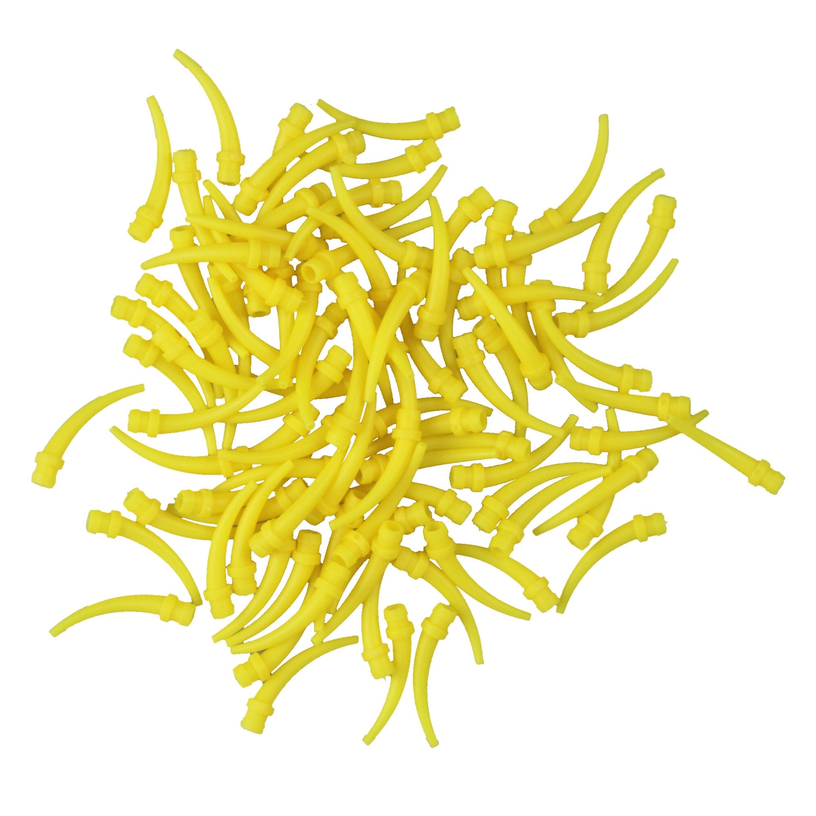 50/100pcs Silicon Dental Oral Impression Material Mixing Tips Yellow Disposable