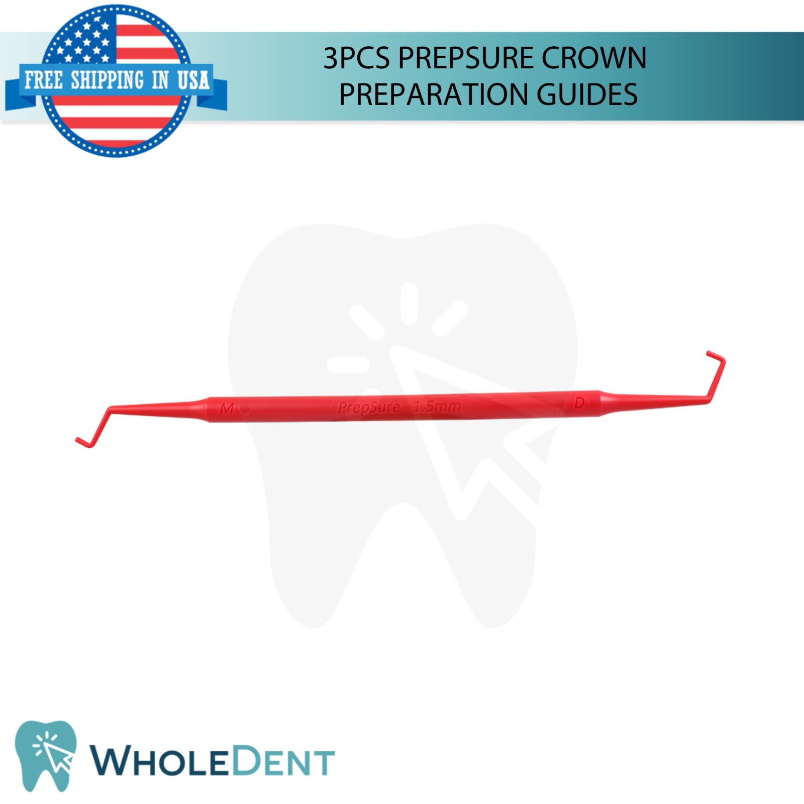 PrepSure Crown Preparation Guides 3pcs Accurate Dental Evaluation Lab Supply